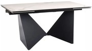 Stół rozkładany PETERSON CERAMIC 160(240)x90 biały marmur/czarny mat SIGNAL