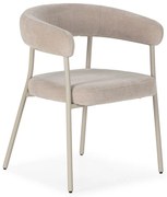 Beżowe tapicerowane fotele jadalniane zestaw z podłokietnikami 2 szt. Yuri – MOME