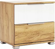 Szafka nocna z szufladami dąb craft + biały C1-A88