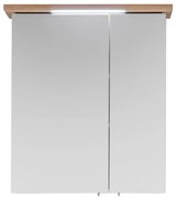 Biała wisząca szafka łazienkowa z lustrem 60x72 cm Set 923 – Pelipal