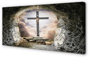 Obraz na płótnie Jaskinia krzyż światło Jezus