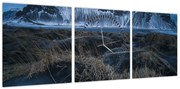Obraz z widokiem na islandzkie szczyty (z zegarem) (90x30 cm)