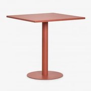 Kwadratowy Stół Ogrodowy 70x70 Cm Z Żelaza Mizzi Terracota - Sklum