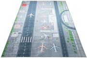Szary dywan dziecięcy z lotniskiem M9-K99