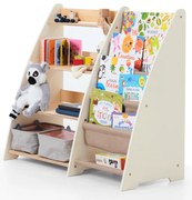 Regały Montessori na książki i zabawki dla maluchów 2w1