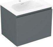 Mexen Orio szafka łazienkowa 60 cm z umywalką Vela, 1 szuflada, grafit mat/biała mat - 91A10-06047-1-BF66-W23M01