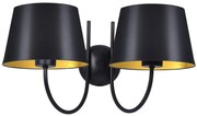 Czarny podwójny kinkiet abażurowy Z0-E32