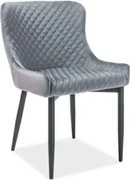 Krzesło tapicerowane COLIN B VELVET szare SIGNAL