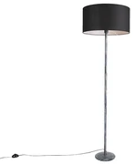Lampa podłogowa szara klosz czarny 50cm - Simplo Rustykalny / Vintage Oswietlenie wewnetrzne