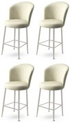 Zestaw krzeseł barowych Alte Cream and Chrome, 4 szt., 4 szt.