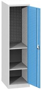 Szafa warsztatowa na narzędzia wąska KOVOS, 2 półki, spawana, perforowana, 505 x 600 x 1950 mm