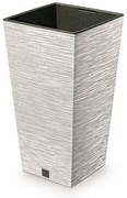 Doniczka FURU SQUARE ECO WOOD z wkładem 39,5 cm, biały ECO, L