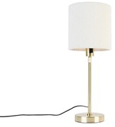 Lampa stołowa złota regulowana z białym abażurem boucle 20 cm - ParteDesignerski Oswietlenie wewnetrzne