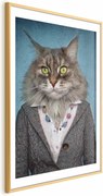 Plakat Pani kot 60x90 cm z ramą złotą z marginesem ARTGEIST B