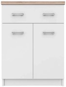 Biała komoda z szufladą i półkami 60 cm E8-N93