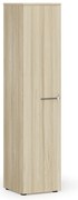 Szafa biurowa wąska PRIMO WOOD, 400 x 420 x 1781 mm, dąb naturalny