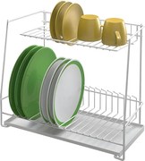 Suszarka do Naczyń 2 Poziomy LAGON Metaltex Biały 44x22x36 cm Wyprodukowana we Włoszech