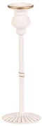 Metalowy świecznik na świecę stożkową 24 cm, biały, 24 cm