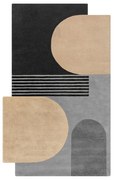 Czarno-szary wełniany dywan tkany ręcznie 150x240 cm Lozenge Monochrome – Flair Rugs