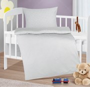 Bellatex Dziecięcy zestaw poduszki i kołdry Kratka szary, 75 x 100 cm, 42 x 32 cm