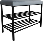 Stojak na buty z siedziskiem GAJA BL06 czarny/szary błękit ATOS