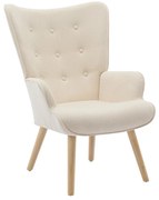 Fotel z beżową tapicerką - VATELY