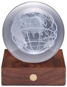 Ciemnobrązowa lampa stołowa ze ściemniaczem i szklanym kloszem (wys. 12 cm) Amber – Gingko