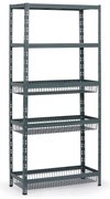 Regał półkowy z koszami, 1954 x 900 x 400 mm, nośność 175 kg, 2 półki + 3 kosze