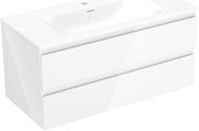 Mexen Orio szafka łazienkowa 100 cm z umywalką Vela, 2 szuflady, biała połysk - 91A10-10047-2-BFF00-W23M00