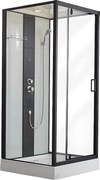 Kabina prysznicowa z hydromasażem PRIMEA – 2 strefy dysz masujących – 90 × 90 × 215 cm (dł. × szer. × wys.) – deszczownica i słuchawka prysznicowa ręczna