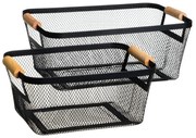 Metalowe koszyki druciane zestaw 2 szt. 33x21x14 cm – Casa Selección