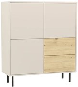 Komoda na nóżkach z 2 szufladami kaszmir + dąb artisan M8-M01