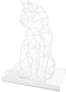 Nowoczesna biała podpórka na książki geometryczny kot W6-N87