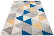 Ciemnoszary Dywan W Niebieskie Trójkąty H3-B39
