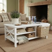 Stolik kawowy, matowa biel