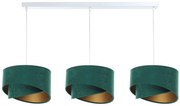 Biało-zielona lampa wisząca nad stół potrójna - S498 P3-F29