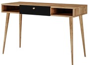 Biurko z półkami i szufladą w stylu skandynawskim dąb craft + czarny R4-K71