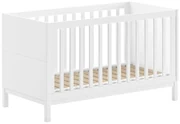 Białe łóżeczko z litego drewna sosnowego 70x140 cm Eva – Vipack