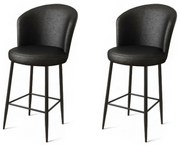 Zestaw krzeseł barowych Uras Black and Black, 2 szt., 2 szt.