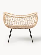 Ręcznie wykonane łóżeczko dziecięce z rattanu Emil