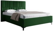 Zielone welurowe łóżko z pojemnikiem i zagłówkiem 4 rozmiary D1-P05