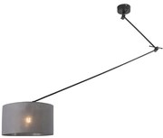 Lampa wisząca czarna z kloszem 35 cm ciemnoszary regulowany - Blitz Nowoczesny Oswietlenie wewnetrzne