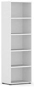 Biblioteka INTEGRO, 1920 x 600 x 400 mm, 4 półki, biały