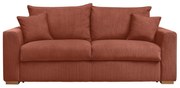 Ceglasta sztruksowa rozkładana sofa 225 cm Augustin – Bobochic Paris