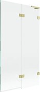 Mexen Lunar L parawan nawannowy 2-skrzydłowy prawy 100 x 150 cm, transparent, złoty szczotkowany - 897L-100-100-55-00-P