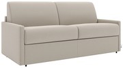 Kanapa 4-osobowa rozkładana typu express z tkaniny - Kolor: beżowy - Pow. spania: 160 cm - Materac 22 cm z pamięcią kształtu CALIFE