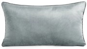 Poduszka dekoracyjna 30x50 prostokątna srebrna welwet z lamówką