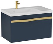 Szafka pod umywalkę VOG 69 cm granatowa półmat ze złotym uchwytem KROFAM