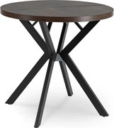 Stół Okrągły Rozkładany DORIAN 80-160 cm Orzech/Czarny Nowoczesny Loft