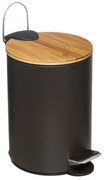 Kosz łazienkowy na śmieci z bambusową pokrywą MODERN, 3 l